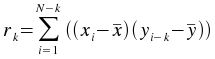 Autocorrelation formula