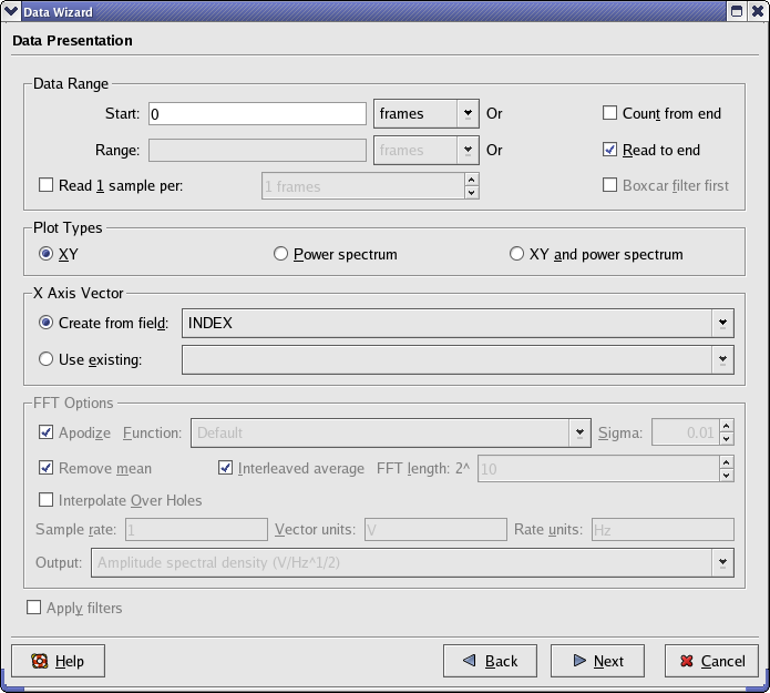 Data Wizard Data Presentation Pane