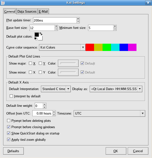 Kst Settings Window